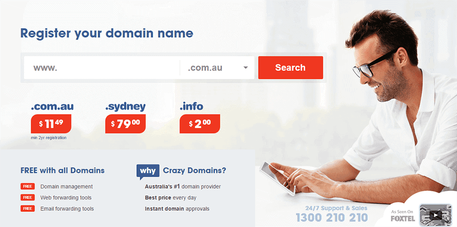 Crazy Domains Site Redesign