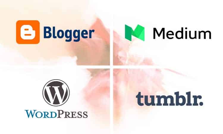 Why should you blog - blogger, medium,wordpress and tumblr logo